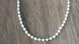 cómo hacer gargantilla en perlas