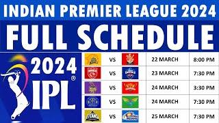 IPL 2024 Schedule Indian Premier League 2024 Schedule dates venues & timings  IPL Schedule 2024