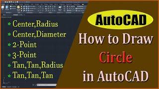 How to draw circle in AutoCAD  Circle command in AutoCAD #autocad #cad