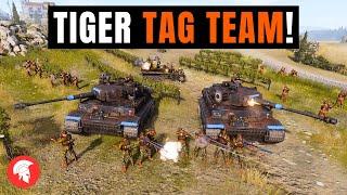 TIGER TAG TEAM - Company of Heroes 3 - Afrikakorps Gameplay - 4vs4 Multiplayer - No Commentary