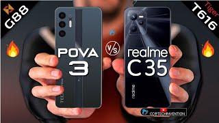 Tecno POVA 3 VS Realme C35   Camera  Body  AnTuTu  Benchmark  Display  Full Comparison.