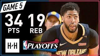 Anthony Davis Full Game 5 Highlights vs Warriors 2018 Playoffs WCSF - 34 Pts 19 Reb