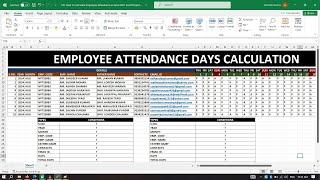 L07  How To Calculate Employee Attendance in Excel 2021  Excel Project Work