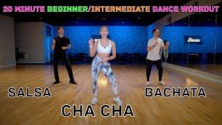 20 Minute Beginner  Intermediate Dance Workout - Salsa Bachata Cha Cha Rumba  Follow Along
