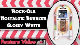 Rock-Ola Nostalgic Bubbler Jukebox in Glossy White  Game Room Guys