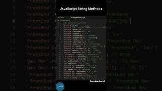 JavaScript String Methods  #shorts