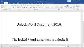 unlock password protected word document 2016