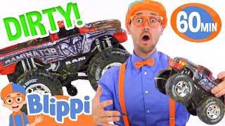 Wash Dirty Cars with Blippi  Toys and Games  Educational Videos For Kids