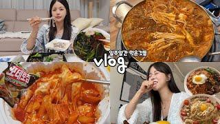 먹방vlog 이중에 좋아하는 메뉴 하나는 있겠지 _ 매운갈비찜+엽떡+명란파스타+열무냉면+혼술회쌈+중식요리+비빔면+목항정+산낙지