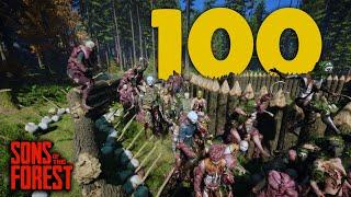 100 Cannibals vs ULTIMATE Base Defense  Sons of the Forest