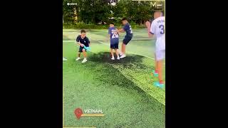 Teens Jump And Play On Turf Bubble