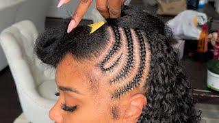 Half Lemonade Stitch Braids  Half Curly Hair  NEW Braid Style  ft. CurlsQueen