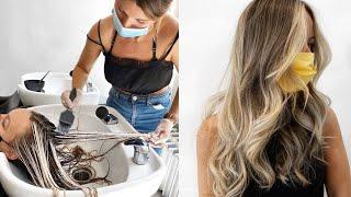 BOWLAYAGE Hair Color Tutorial  Blonding Transformation with Balayage at the Bowl  Daniella Benita