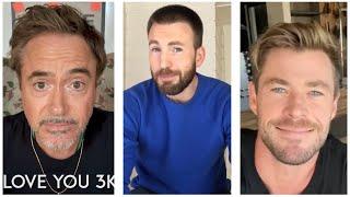 Marvel Cast During Quarantine Part 22  Robert Downey Jr Chris Evans Chris Hemsworth