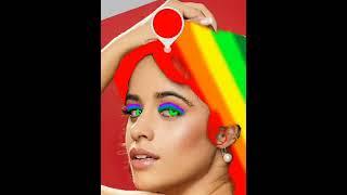 Camila Cabello Rainbow hair color edit