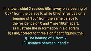 Bearing and Distance  WAEC 2023  Question 10