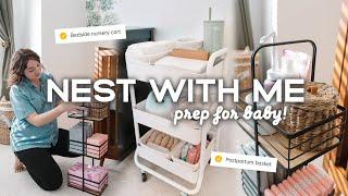 NEST WITH ME   Bedside Nursery Cart & Postpartum Basket Setup