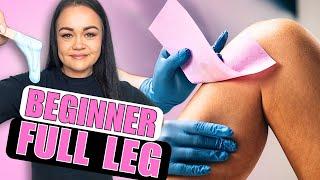 STEP BY STEP FULL LEG DEMO W HARD WAX  BEGINNERS  BREE MESQUIT  PINK CREAM REBEL WAX