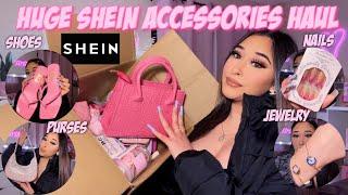 HUGE SHEIN ACCESSORIES HAUL 2023  50+ items  shoes purses nails jewelry keychains & more