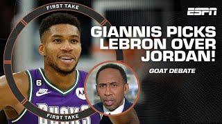 Giannis chooses LeBron over MJ in the GOAT debate  Stephen A. isnt having it  First Take