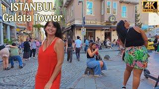 Istanbul Galata Tower Walking tour Historic Landmarks & Stunning Views in 4k