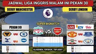 Jadwal liga Inggris Malam Ini Live SCTV  liverpool vs Arsenal  Man United vs Everton - EPL 2023