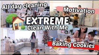 EXTREME CLEAN WITH ME ⎮ALL DAY CLEANING MOTIVATION VEGAN SUGAR COOKIES FROM SCRATCH