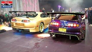 Modified Cars & Supercars Revving at Car Show - NSX Aventador SVJ TopSecret Supra Regera RX7..