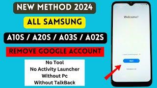 All Samsung A10sA20sA03sA02s FRP UnlockGoogle Account Bypass 2024  Without Pc - New Method