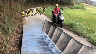 在馬路上畫3D懸崖，路人會有什麽反應？How will passers-by react to painting 3D cliffs on the road?｜3D立體畫｜街頭塗鴉｜街頭藝術｜张世先