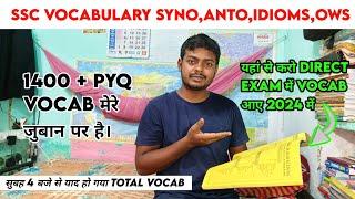 SSC MTSCHSLCGL पूरा PYQ Vocabulary Syno  Anto मेरे जुबान पर है। यहां से करो Vocab का तैयारी 2024