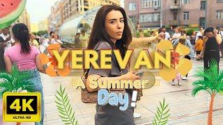 Walking Tour in Yerevan Armenia  - A Summer Day - July 2024 - 4K 60FPS