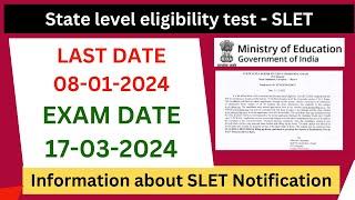 STATE LEVEL ELIGIBILITY TEST -  SET Exams for 2024