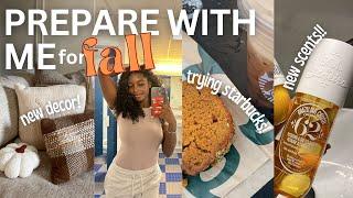 PREPARING FOR FALL  trying starbucks fall drinks fall decor 2023 baking shopping haul