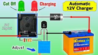 Simple 12 volt Battery charger Automatic cut off 12v auto cut off battery charger