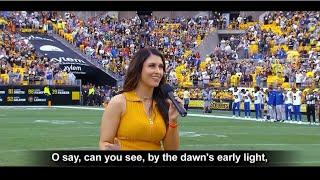 The official video from the Steelers of Mary Ours singing the National Anthem.