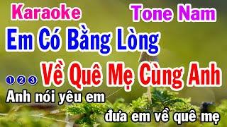 Em Có Bằng Lòng Về Quê Mẹ Cùng Anh Karaoke Tone Nam - Nhạc Sống - Nhật Dũng KB