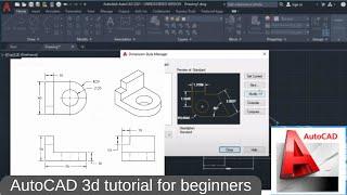 Autocad 3D tutorial for beginners  3D Modelling 3D Drawing autocad practice drawing - 5