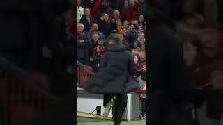 Diego Simeone ran off at full-time and got pelted by Manchester United supporters 