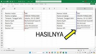 Cara Membuat Titik Dua Yang Lurus Rapi dan Sejajar di Excel