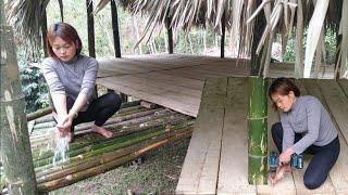 How to make a wooden floor for a giant bamboo house. bring domestic water to the farm- wild life