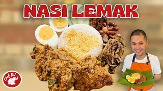 My favorite Chicken dish from Malaysia and Singapore Super sarap. Nasi Lemak.