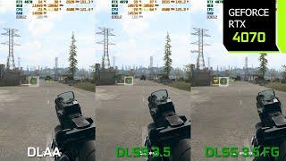 Call of Duty Warzone 3  RTX 4070 1440p DLAA vs DLSS 3.5 vs DLSS 3.5 Frame Generation Comparison