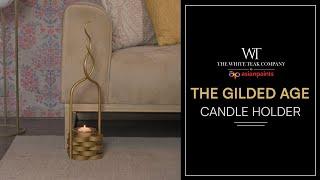 The Gilded Age Small Candle Holder  White Teak