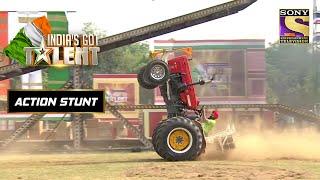 Happys Tractor Stunt Stunned The Judges To The Core  Indias Got Talent Season 8  Action Stunt