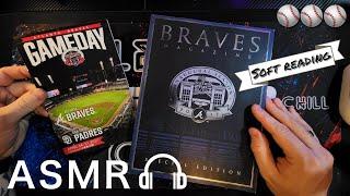 ASMR  Slow Soft Talking Book Reading  Atlanta Braves 2017 Game Program  For Sleep Page Turning