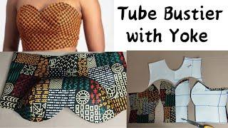 How to make a  Bustier Pattern with Yoke Strapless BustierTube Bustier pattern step by step..