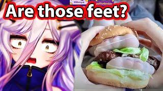 Henya Broke Looking At Mataras Feet Burger And Accidentally Exposes Her Booba Size.