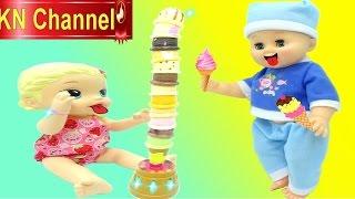 Đồ chơi trẻ em Búp bê ALIVE ăn CÂY KEM 12 TẦNG ĐỘC LẠ Ice Cream Tower toys for kids