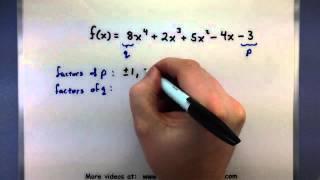 Pre-Calculus - Rational roots theorem for polynomials